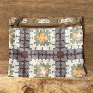 LeSportsac Retro Floral Cosmetic Bag - Brown and Yellow